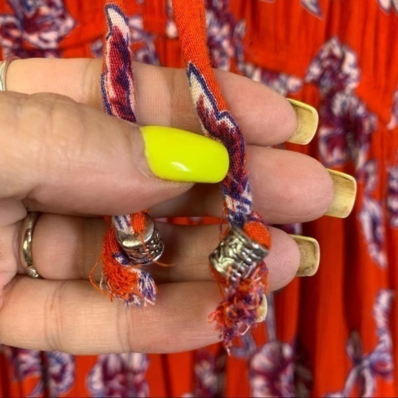 K. JORDAN Red Floral Ruffle‎ Mini Dress - Picture 6 of 8